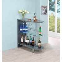 Coaster Furniture 101073 3-tier Bar Table Glossy Grey and Clear